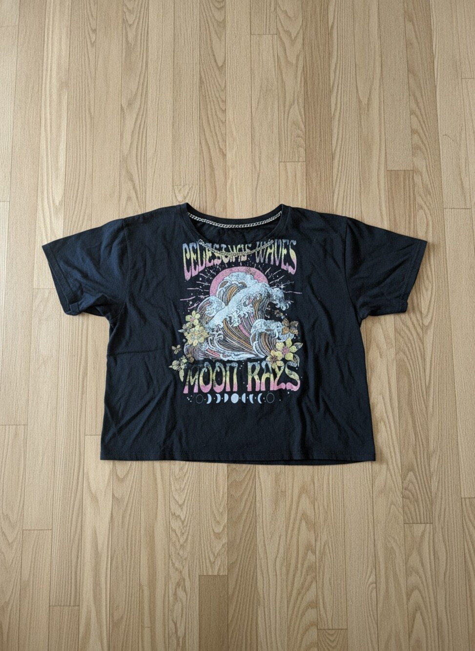 Cold Crush Black Graphic T-Shirt Moon Rays 1X
